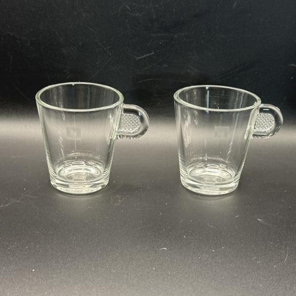 Nespresso Other - Nespresso Glass Collection Clear Demitasse Espresso Coffee Mug Cup Set of 2